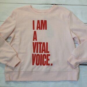 A NEW DAY Womens Pink Red Sweatshirt I AM A VITAL VOICE NEW